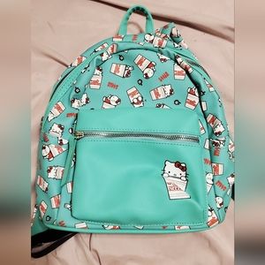Sanrio Hello kitty x cup noodles teal mini backpack